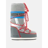 Vysoké zimní boty MOON BOOT MB ICON SPACE RACING-HF04 SILVER BLUE RED · záber 2