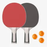 PONGORI Súprava PPR 500 na stolný tenis 2 rakety + 3 loptičky rovný tvar · záber 1