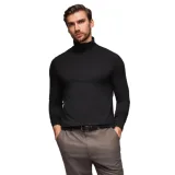 Pánske tričko s dlhým rukávom OMBRE Longsleeve OM-LSCL-0130 V-1 black · záber 1