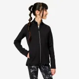 DECATHLON Dievčenská športová priliehavá bunda čierna 5-6 r (113-122 cm) · záber 1