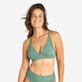 DECATHLON Vrchný diel dámskych plaviek Bea štruktúrovaný kaki 75B · záber 1