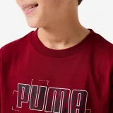 PUMA PUMA detské bavlnené tričko s potlačou bordové 7-8 r (128 cm) · záber 2