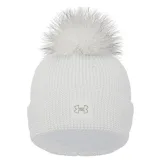 Dámská zimní čepice UNDER ARMOUR UA Halftime Ribbed Pom-WHT · záber 1