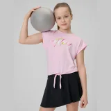 Rychleschnoucí sportovní crop-top dívčí - růžový · záber 1