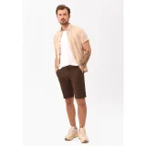Pánská košile s krátkým rukávem VOLCANO LIN-102-BEIGE · záber 4