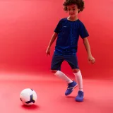 KIPSTA Detské futbalové turfy VIRALTO III TF šnurovacie modro-oranžové 35 · záber 2