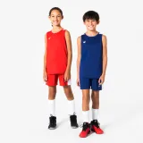 KIPSTA Detské basketbalové šortky SH100 červené 14-15 r (161-172 cm) · záber 2