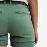 INESIS Dámske golfové chino šortky MW500 bavlnené zelené S · záber 2