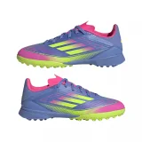Chlapecké fotbalové kopačky turfy ADIDAS F50 League Jr TF blue fusion lucid lemon lucid pink · záber 4