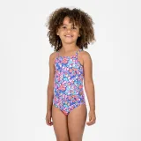 DECATHLON Dievčenské jednodielne plavky na surf Hanalei modro-ružové 7-8 r (123-130 cm) · záber 1