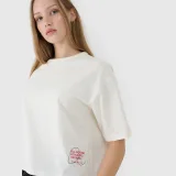 Dámské tričko oversize s potiskem - bílé · záber 2