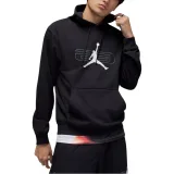 Pánská fleecová mikina s kapucí NIKE JORDAN SPRT CSVR GFX FLC PO 010 BLACK · záber 2