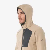 QUECHUA Pánska fleecová mikina MH500 s vreckom béžová M · záber 2