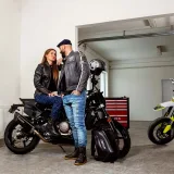 Pánska kožená moto bunda W-TEC Dark Vintage Farba tmavo šedá, · záber 5