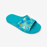 DECATHLON Detské plavecké šľapky Slap 500 Palm tyrkysové 31-32 · záber 1