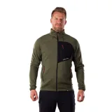 Pánska turistická flisová mikina so zipsom NORTHFINDER EUSTACIO-550blackdarkgreen · záber 1
