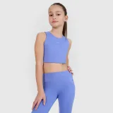 Dívčí sportovní rychleschnoucí crop top 4F JUNIOR x Anna Lewandowska - modrý · záber 1