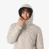 QUECHUA Dámska turistická bunda NH100 nepremokavá do -5°C béžová 2XL · záber 2