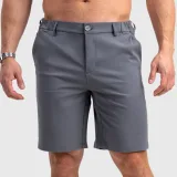 Pánske kraťasy Iron Aesthetics Chino Flex, sivé · záber 2
