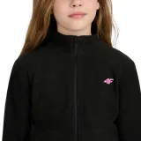 Dívčí fleecová mikina se zipem 4F JUNIOR FLEECE F346-4FJWAW25TFLEF346-20S-DEEP BLACK · záber 2