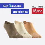 DECATHLON Nízke športové ponožky RS 160 hnedé a béžové 3 páry 43-46 · záber 1