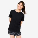 DECATHLON Dievčenské priedušné tričko na cvičenie čierne 12-13 r (149-159 cm) · záber 1