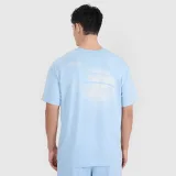 Pánské tričko oversize s potiskem - modré · záber 2