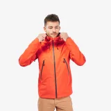 QUECHUA Pánska nepremokavá turistická bunda MH500 oranžová M · záber 1
