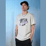 T-shirt regular s potlačou pánsky - sivý · záber 3