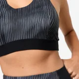 DECATHLON Podprsenka s plaveckým chrbtom a stredným spevnením čierno-sivá S · záber 2