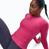 Dámske tréningové tričko s dlhým rukávom NIKE W NK ONE DF FTTD LS TOP RUSH PINK WHITE · záber 4