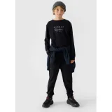 Chlapecké tričko s dlouhým rukávem 4F JUNIOR LONGSLEEVE-JWAW24TLONM294-20S-DEEP BLACK · záber 4