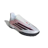 Chlapčenské futbalové kopačky turfy ADIDAS F50 Lamine Yamal League LL Jr TF cloud white core black lucid red · záber 1