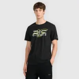 T-shirt regular s potiskem pánský 4F x Robert Lewandowski - černý · záber 1