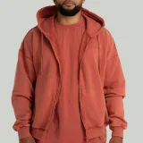 STRIX Mikina Zip Washed Terra - Velikost: S | Barva: Oranžová | Hmotnost: 0,92 kg | Balení: 24 · záber 2