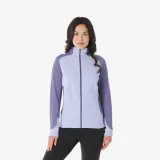 QUECHUA Dámska fleecová turistická mikina MH500 Light fialová S · záber 1