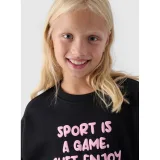 Dívčí mikina 4F JUNIOR SWEATSHIRT-JWAW24TSWSF1214-20S-DEEP BLACK · záber 2
