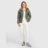 Dámská péřová bunda s přírodní výplní - olivová/khaki · záber 2
